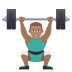 🏋🏽‍♂️ man lifting weights: medium skin tone display on JoyPixels